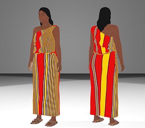 3D african female model