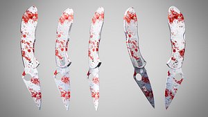 Knife 9 Lavender Mist FT With Blood 3D