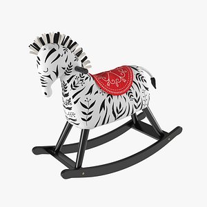 3D zebra rocking horse