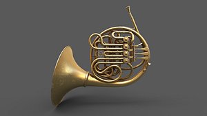 3D model tuba euphoniumbrass Valve trumpet French orchestral horn musical instrument