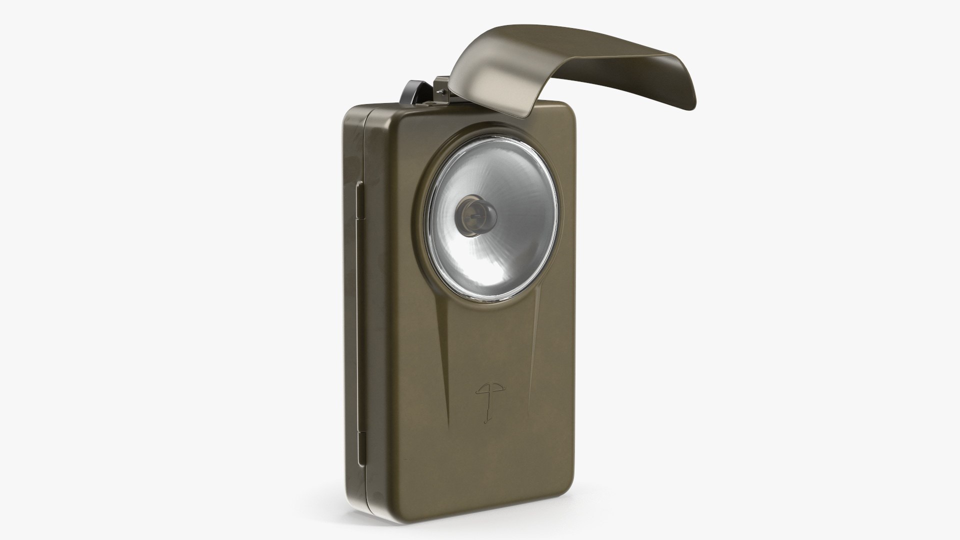 Vintage Pocket Flashlight Military Style Olive 3D model preview