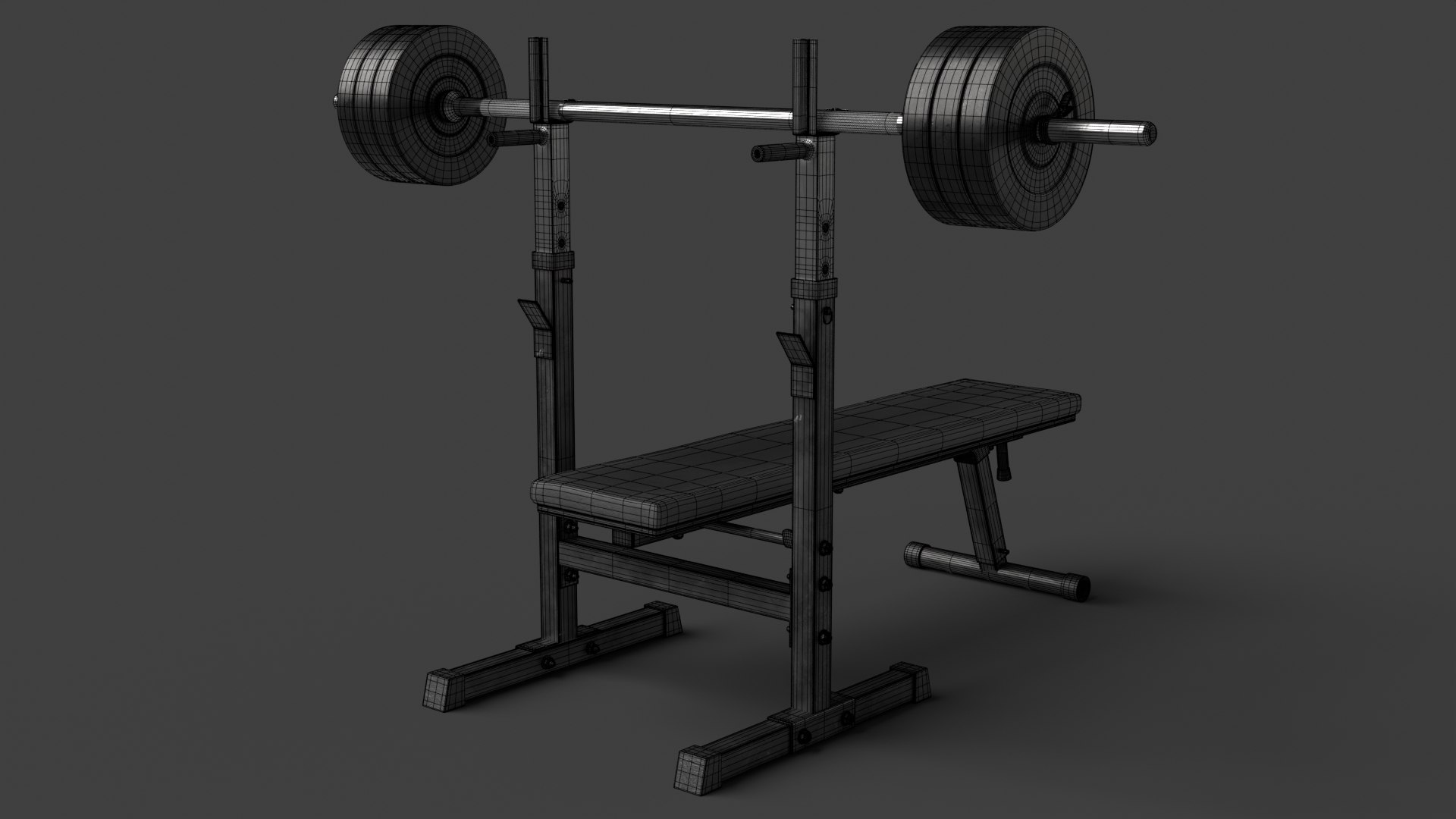 Barbell with Bench 3D model https://p.turbosquid.com/ts-thumb/qO/ptB2Hr/Zd/wire_0002/jpg/1654774598/1920x1080/fit_q87/a0a7f9430bbc21da7c75ae59c79d160b407c2b28/wire_0002.jpg