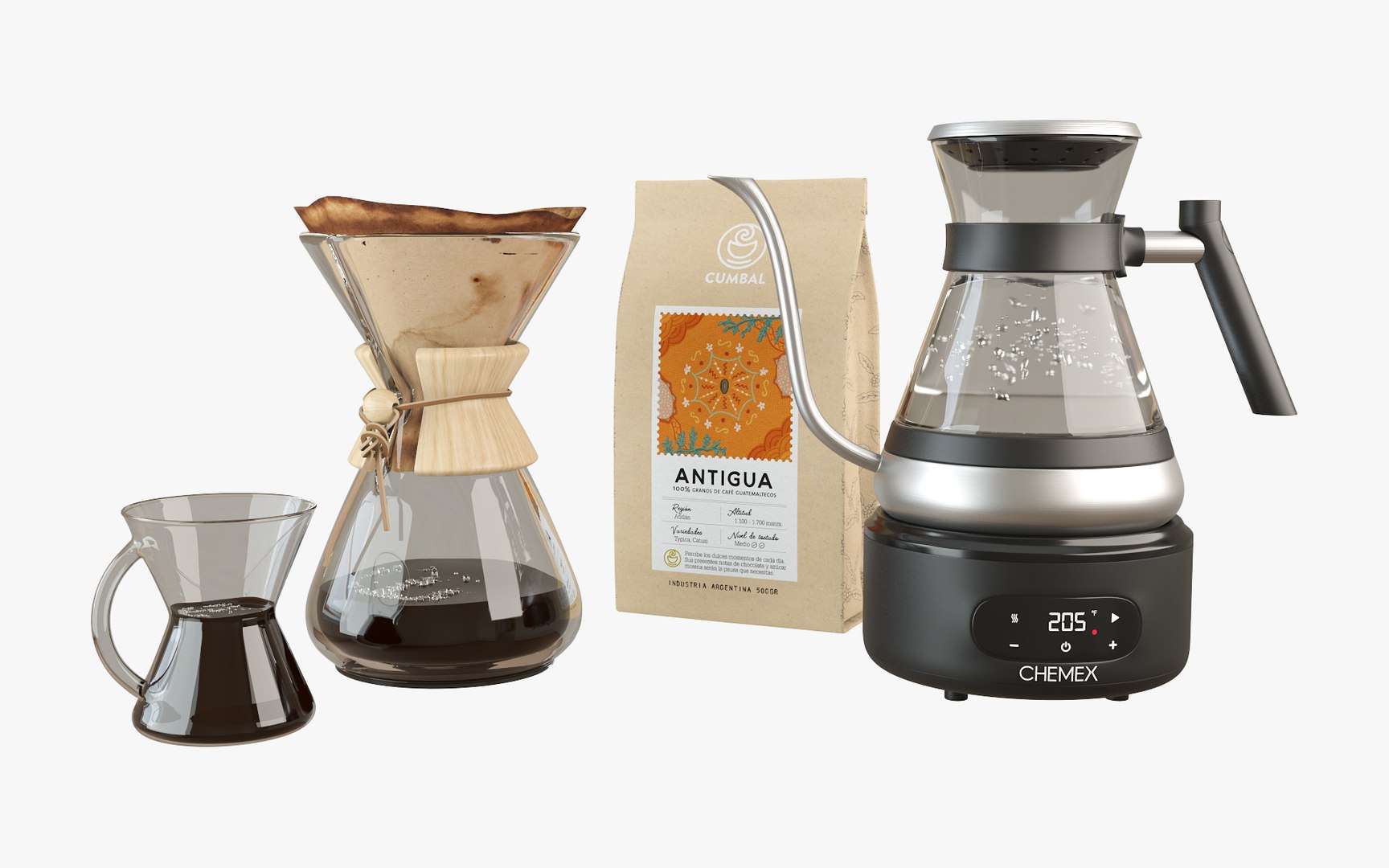 3D Chemex Coffee Maker - Chettle - Glass Mug - TurboSquid 1769386