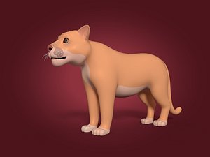3D model cartoon cougar