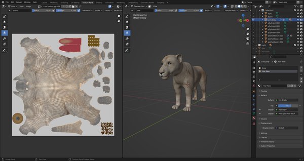 modelo 3d León blanco de piel aparejado en Blender - TurboSquid 2032665