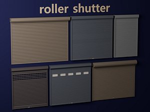 Modern Roller Shutter Security Door Pack PBR Game Ready model
