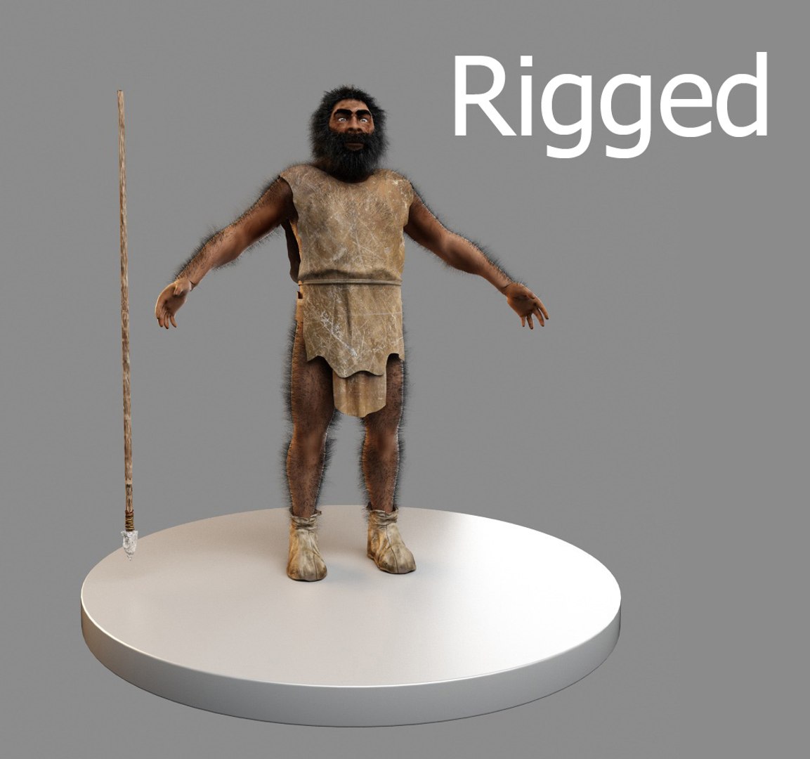 Neanderthal T-Pose Fur 3D model - TurboSquid 2089909