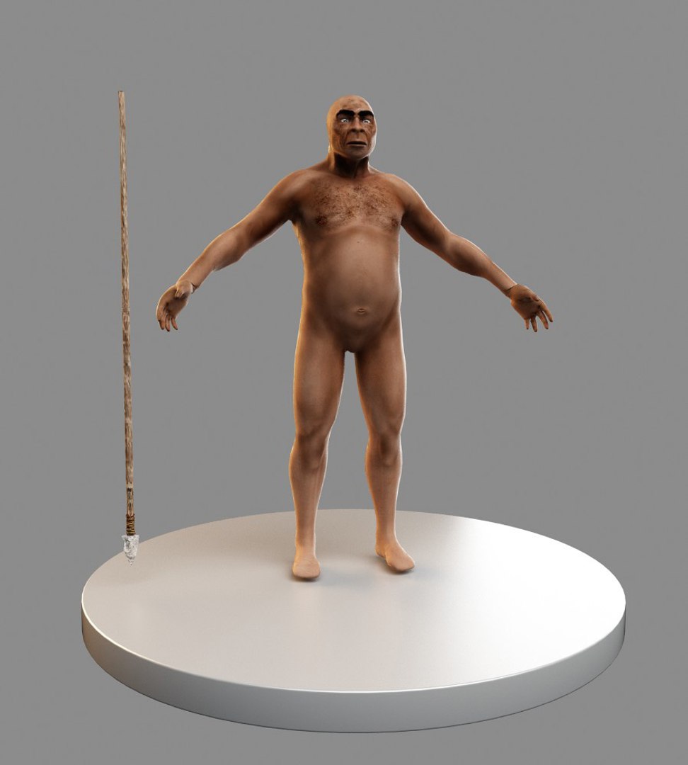 Neanderthal T-Pose Fur 3D model - TurboSquid 2089909