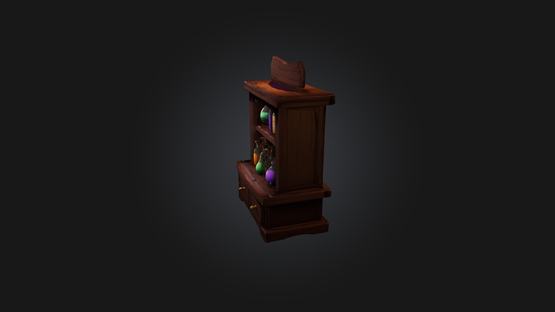 Cartoon Potion Cabinet 3D - TurboSquid 2291998