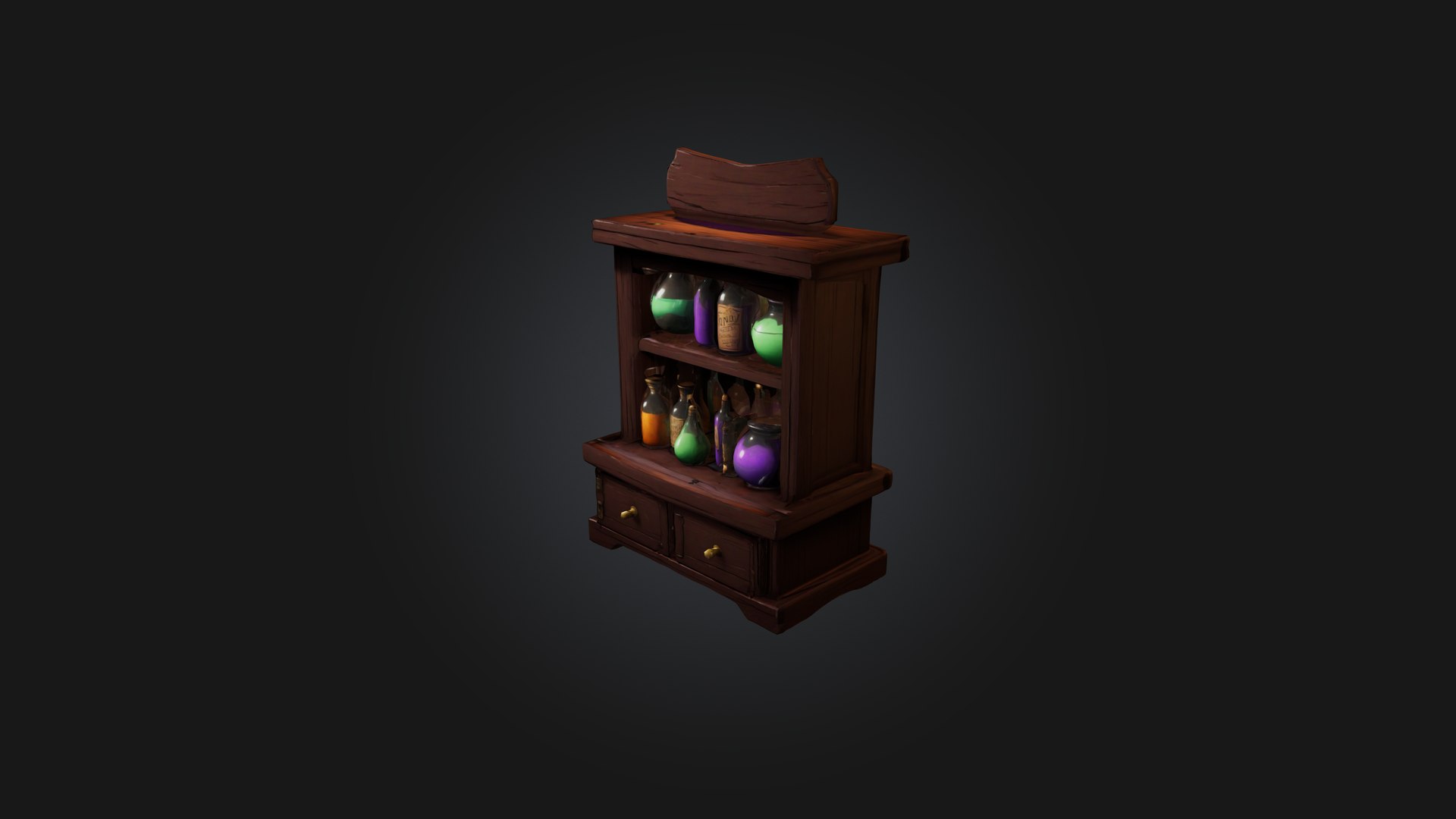 Cartoon Potion Cabinet 3D - TurboSquid 2291998