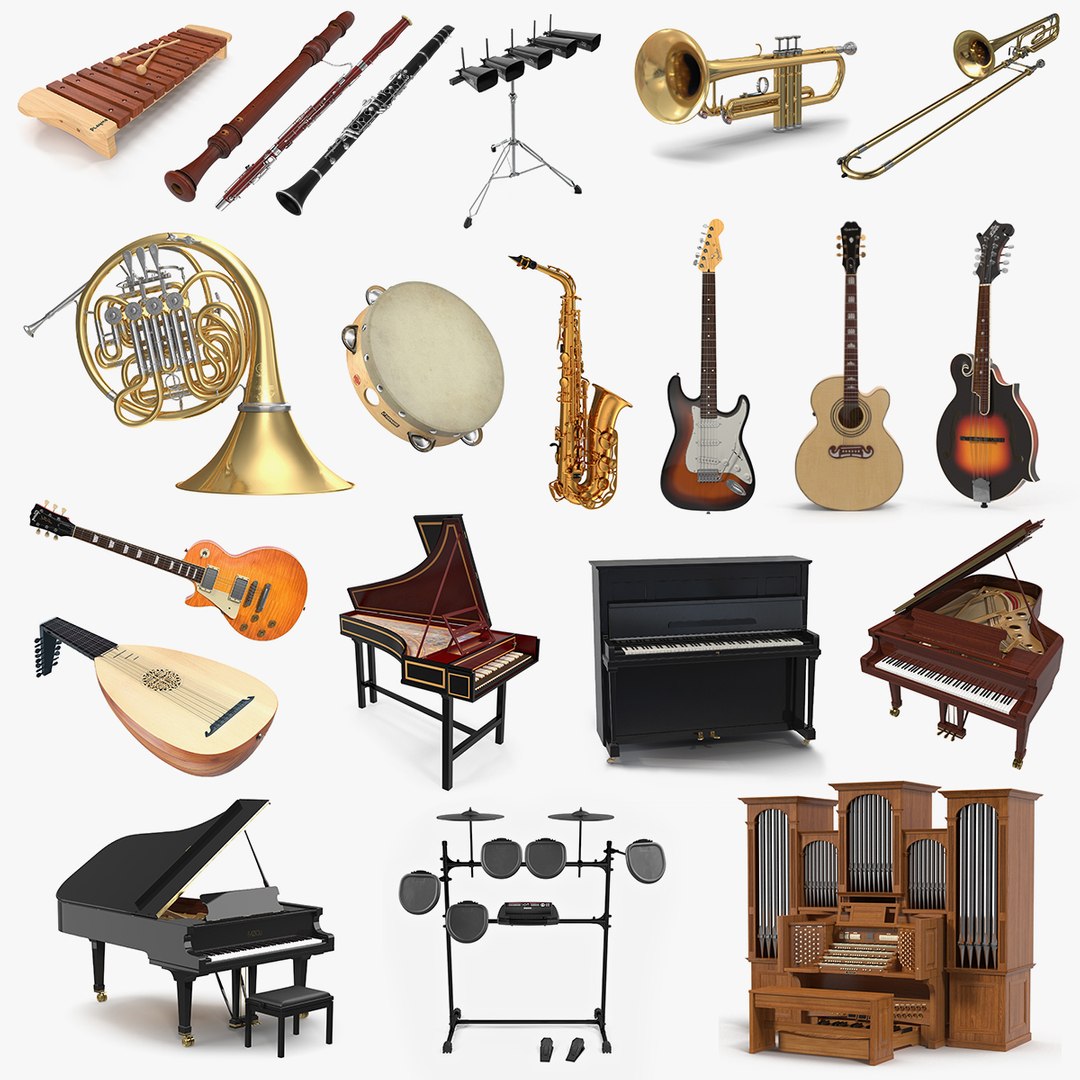 Musical Instruments 3D Models Collection 4 3D model preview