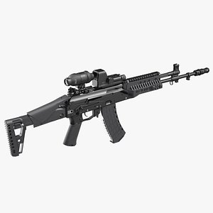 3D Kalashnikov Firearm AK-12 2023 with Optics