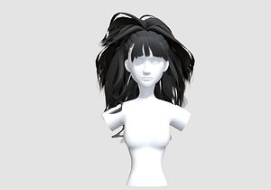 Thick Pigtail Hairstyle 3D model