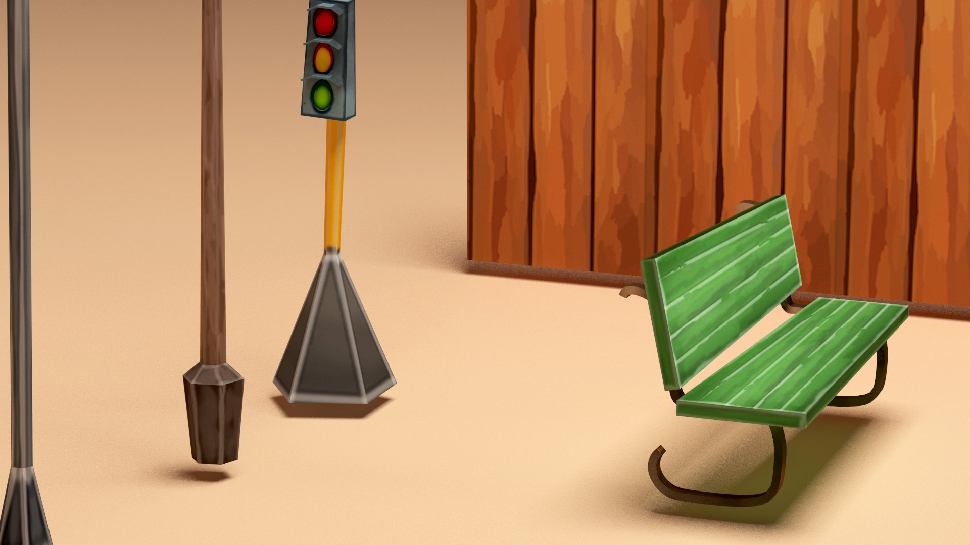 3d Model Urban Set Street Road