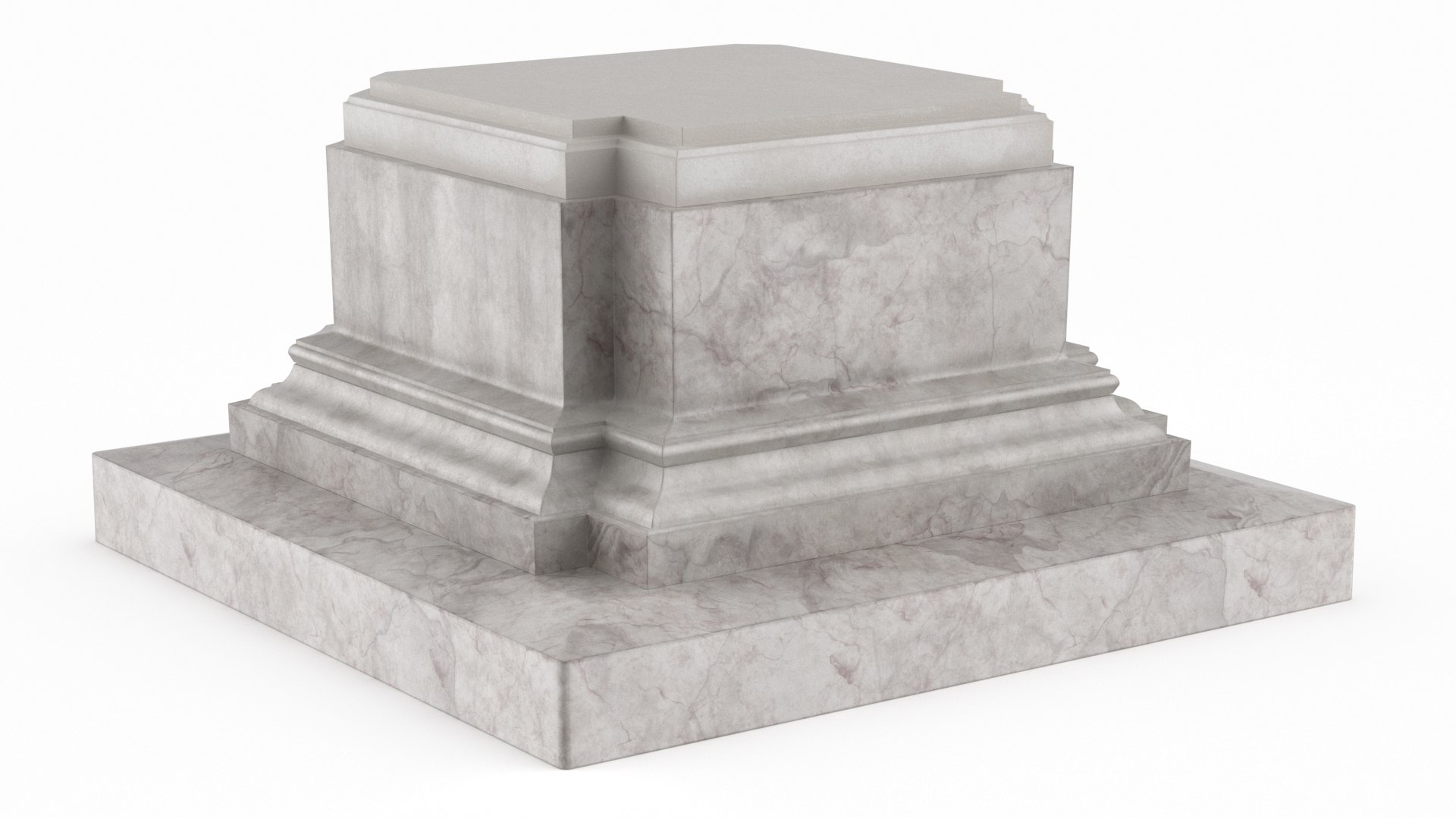 Classical Marble Statue Pedestal 3D model preview