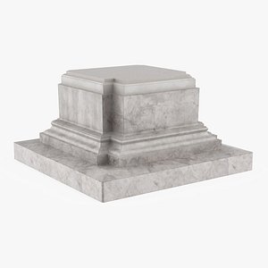 3D Classical Marble Statue Pedestal