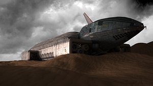 3d model ship crashed