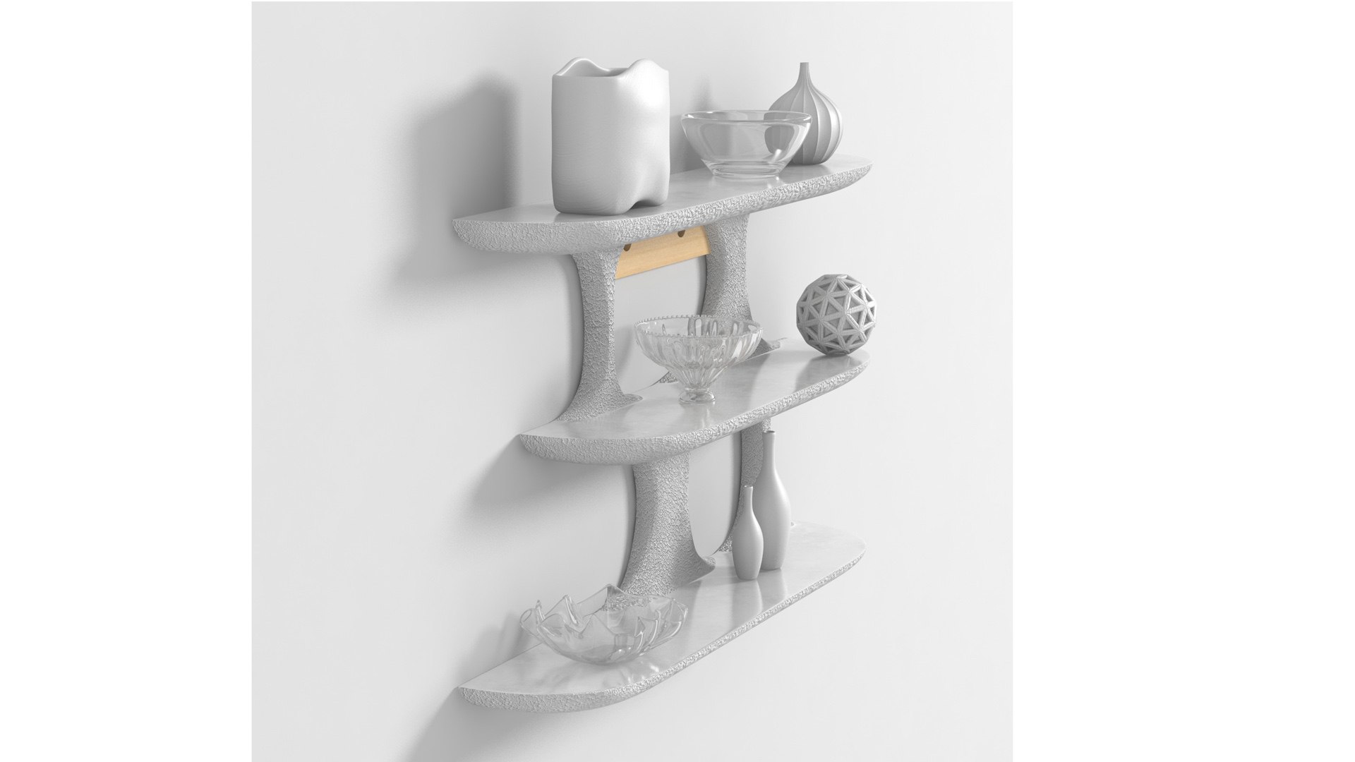 Custom Made Rounded Curved Stone Shelf 3D Model TurboSquid 1918262