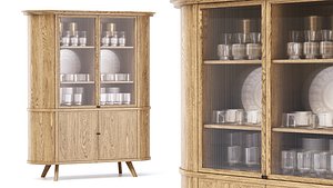 Mira restaurant cabinet with dishes V6 by Bpoint 3D model