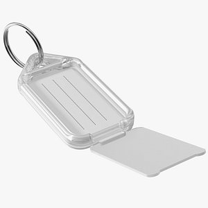 Clear Plastic Key Tag with Flap 3D