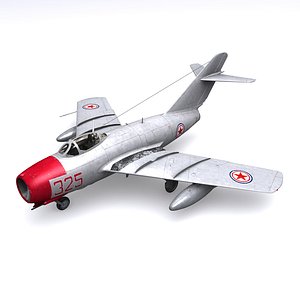 mig-15 jet fighters pepelyaev 3D model