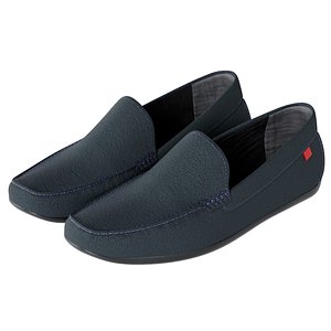 Mens Broadway Slip On Shoe Navy Italo Grainy 3D Model 3D