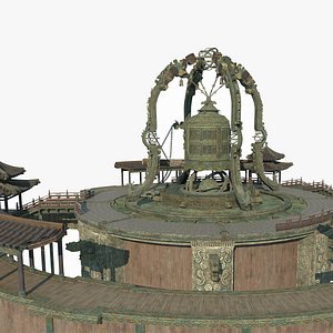 Asian ancient architecture giant sacrificial time venue model