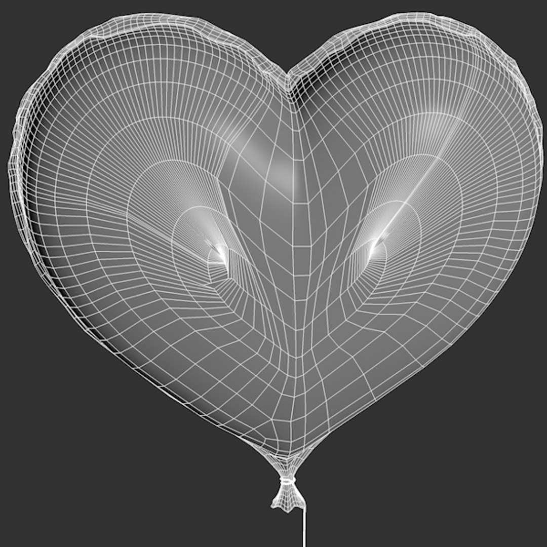 Realistic Heart Balloon 3d Model