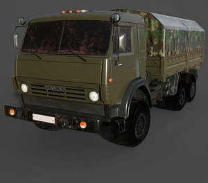 Kamaz-5350 6x6 Military Truck - High-Poly 3D Model