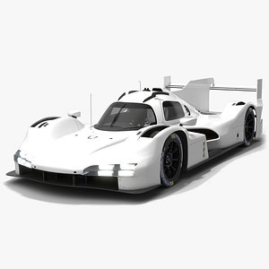 Porsche 963 LMDh Hypercar Season 2023 White Mockup 3D model