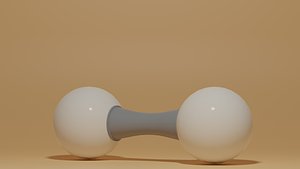 molecule h2 hydrogen 3D model