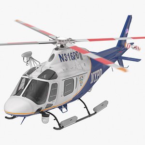 Helicopter AgustaWestland AW119 Police Rigged