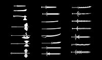 World Weapon Set Collection : Swords and axes set of 22 models.
