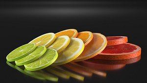 3D citrus slices