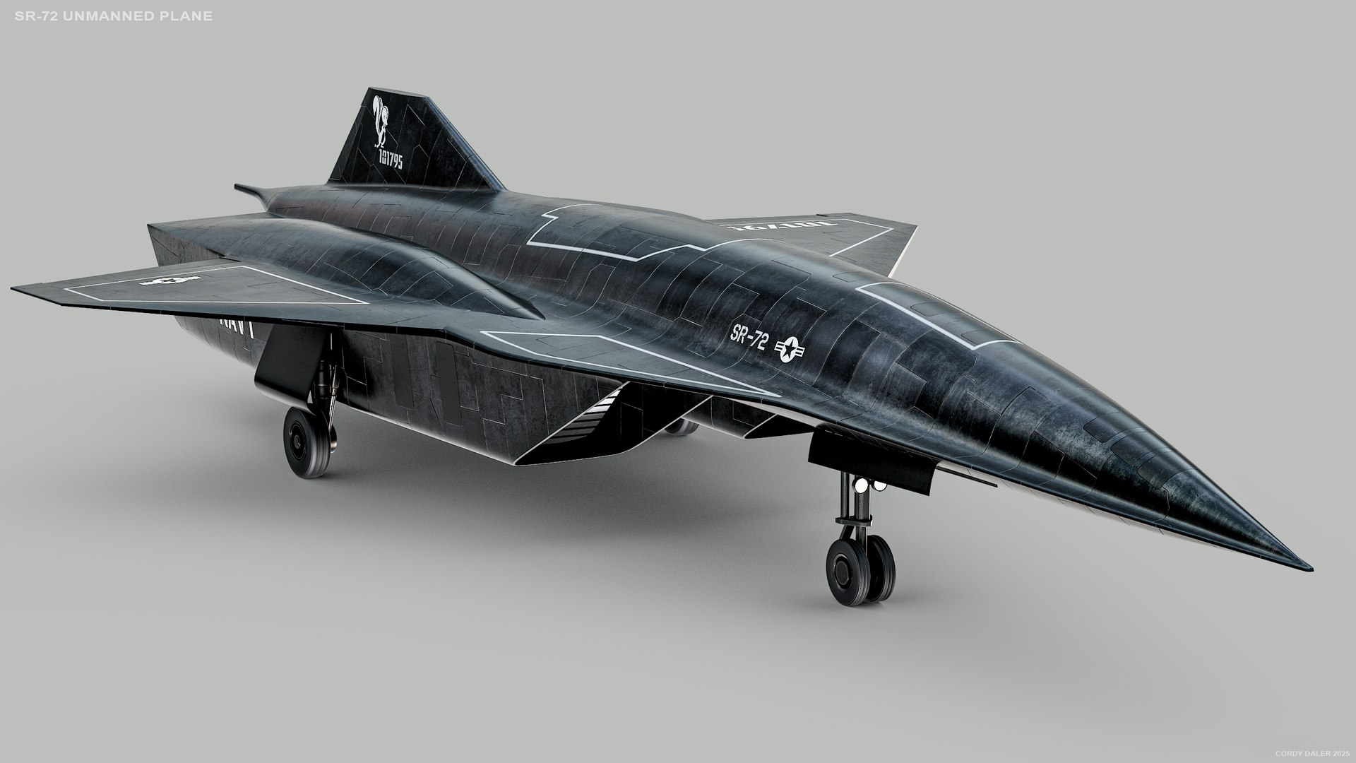 3D Lockheed SR-72 Hypersonic Unmanned Plane PBR - TurboSquid 2472727