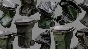 3D Crushed Trash Can Collection