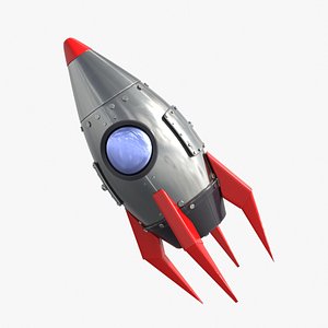 3D model cartoon rocket