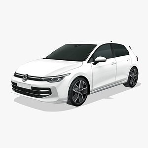 3D Volkswagen Golf 2024 model
