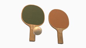 Vintage Ping Pong Paddle and Ball