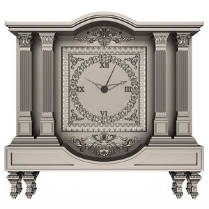 Classic Clock 09 Chrome 3D