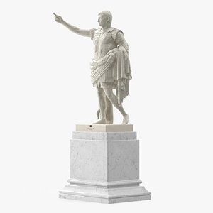 3D Caesar Augustus of Prima Porta Replica Statue Marble model