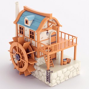 3D model Stylized Watermill 01