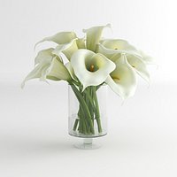 Calla Lily flower glass vase 01