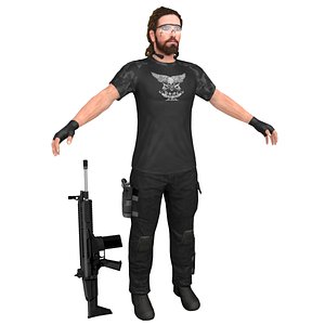 3D mercenary soldier
