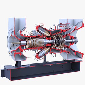 3D model Gas Turbine LowPoly