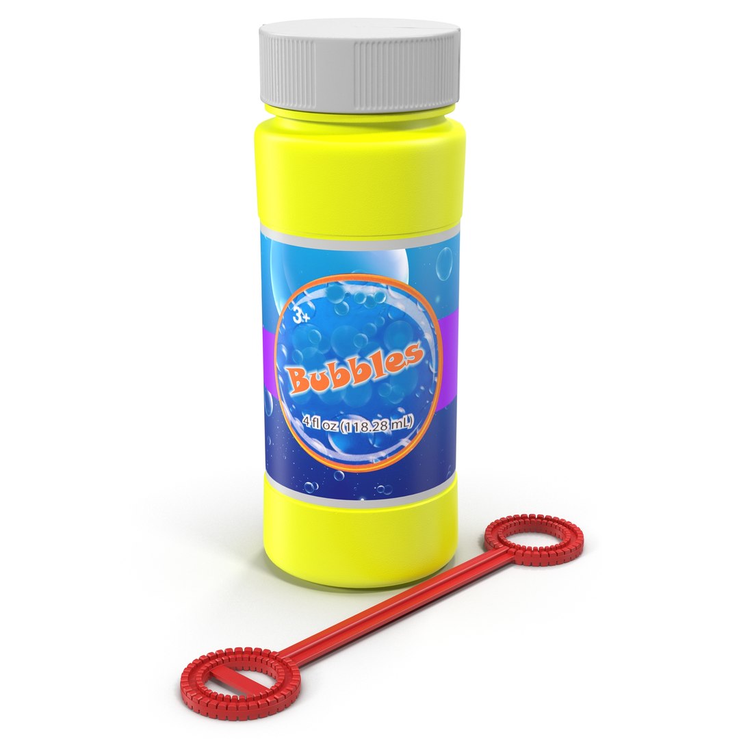 Bubbles Bottle and Wand Generic 3D Model 3D model preview