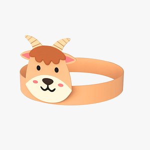 Paper Goat Headband 3D model