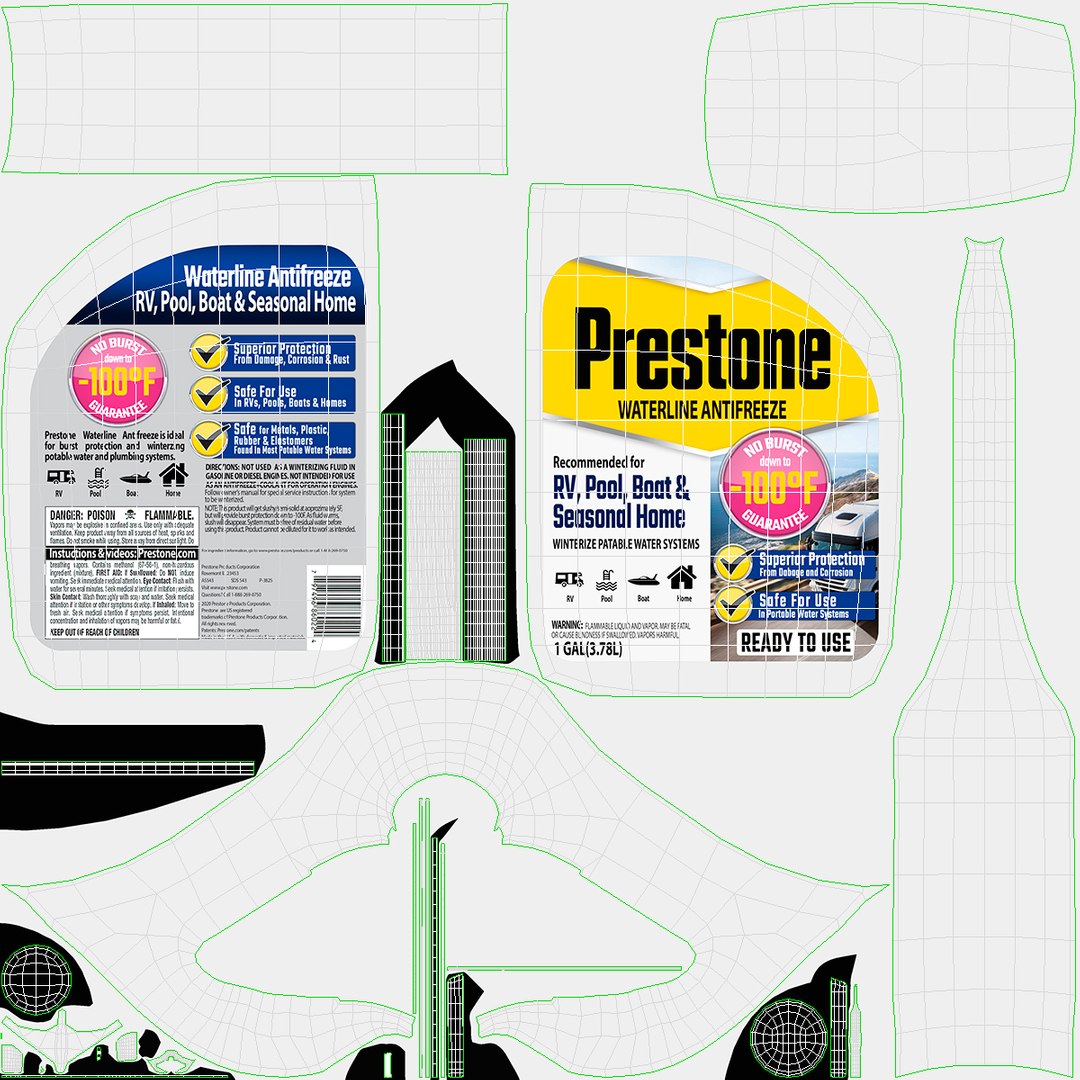 Waterline Antifreeze Prestone in Plastic Canister model TurboSquid