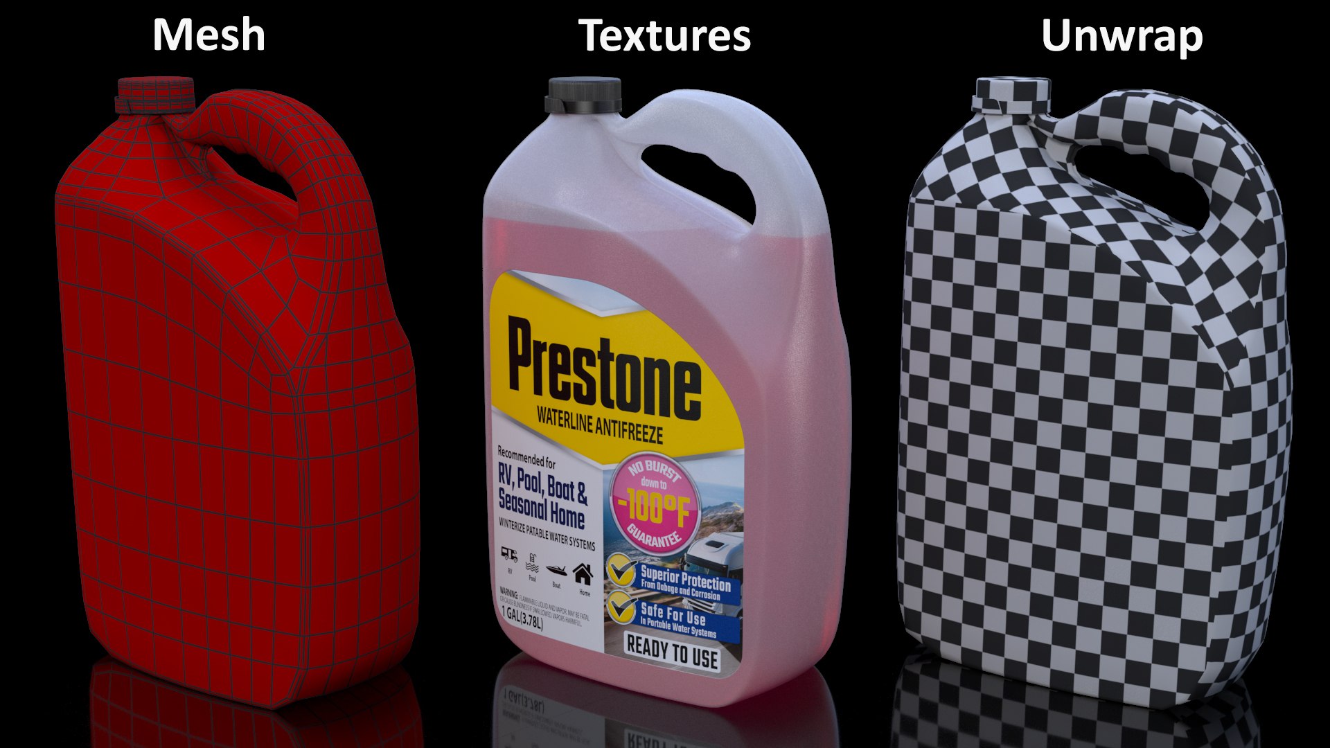 Waterline Antifreeze Prestone in Plastic Canister model TurboSquid