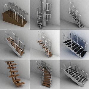 3d stairs set model